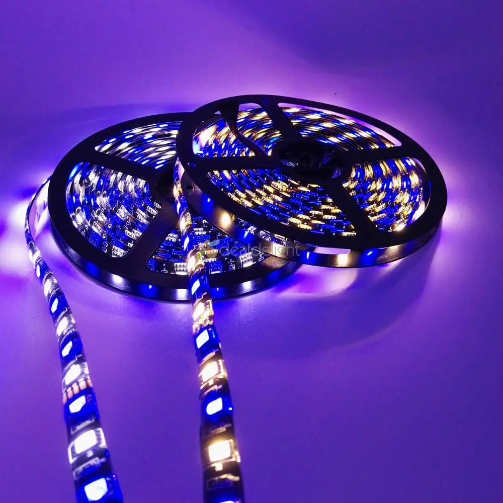 Black PCB Board 5M 5050 SMD 300 Leds RGB RGBW White Warm White Flexible LED Strip Light DC12V IP20 IP65 Waterproof