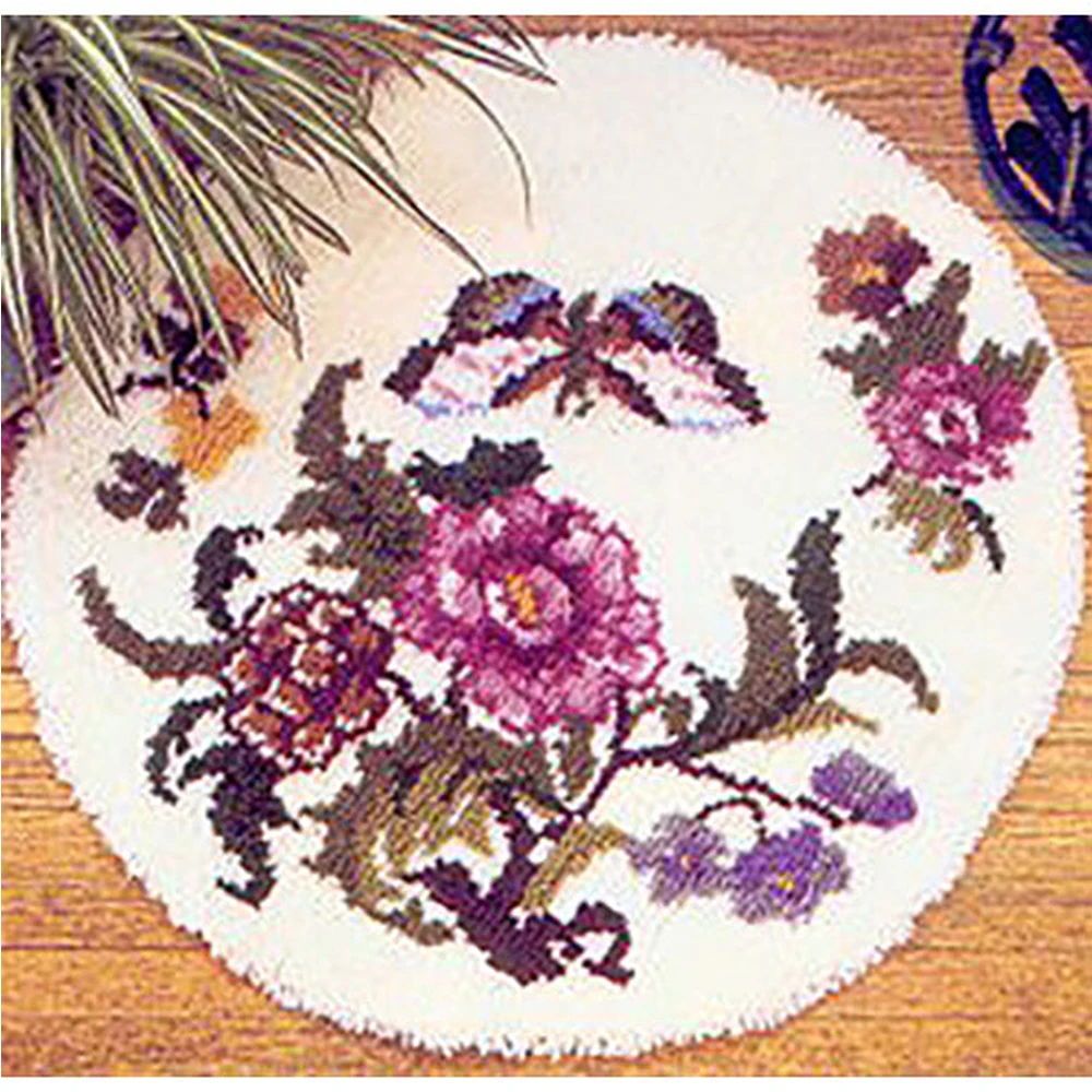 Carpet embroidery with Pre-Printed Pattern Foamiran for needlework Latch hook kit Crafts for adults Flower Rug making kits