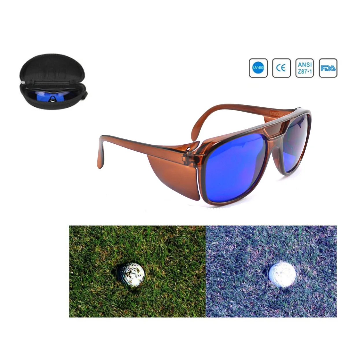 

3111 Brown Golf Caddies Protective Glasses Ball Finding God Worship Items Goggles Outdoor Sports Products