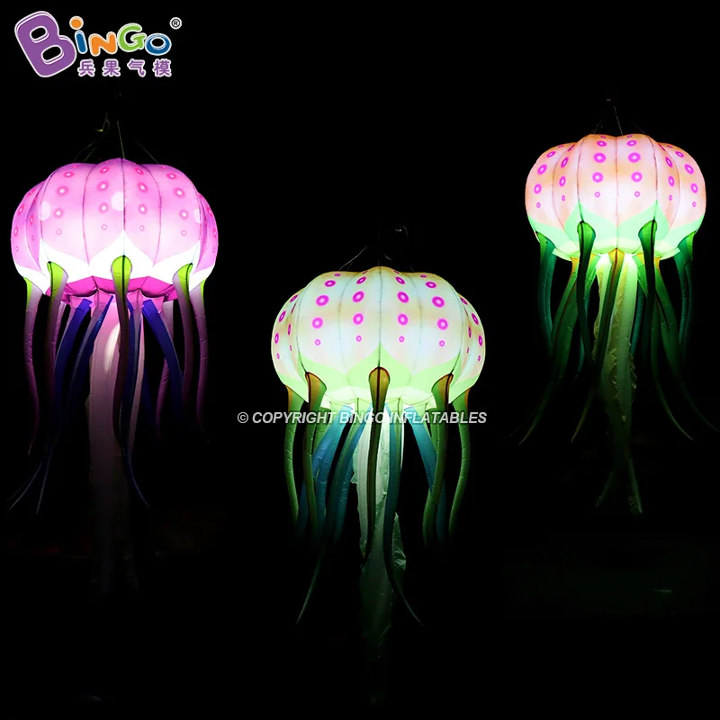 Hanging Inflatable Jellyfish With Lighting For Even Decorations Stage Props 3m/10ft High Colorful Medusa Balloon