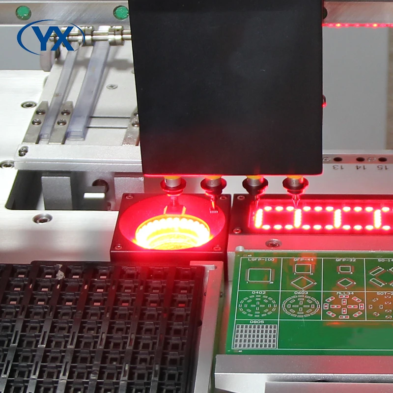 Voorraad in Rusland Gratis belasting in Rusland YX Hoge nauwkeurige 6-camera Desktop SMT Pick and Place Machine SMT380-X voor PCB-ontwikkeling