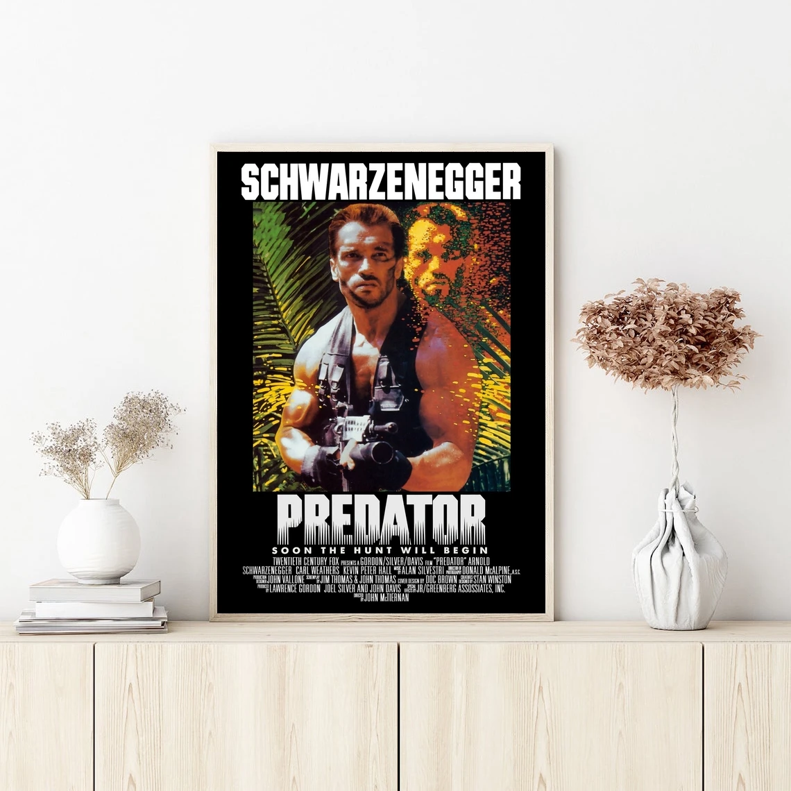 Predator Arnold Schwarzenegger Movie Cover Poster Print Art Wall Canvas Painting Bedroom Living Room Home Decoration (No Frame)