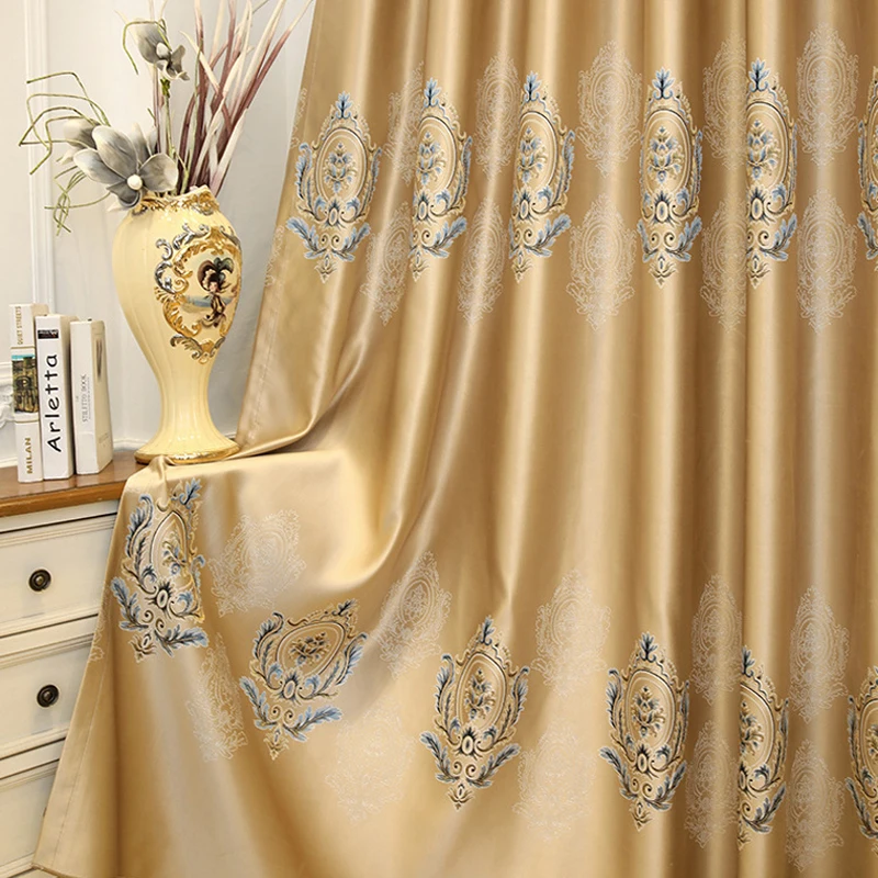 Dreamwood 2021 High Quality Luxury European Jacquard Modern Style New Fabric Blackout Customized Window Curtain For Living Room