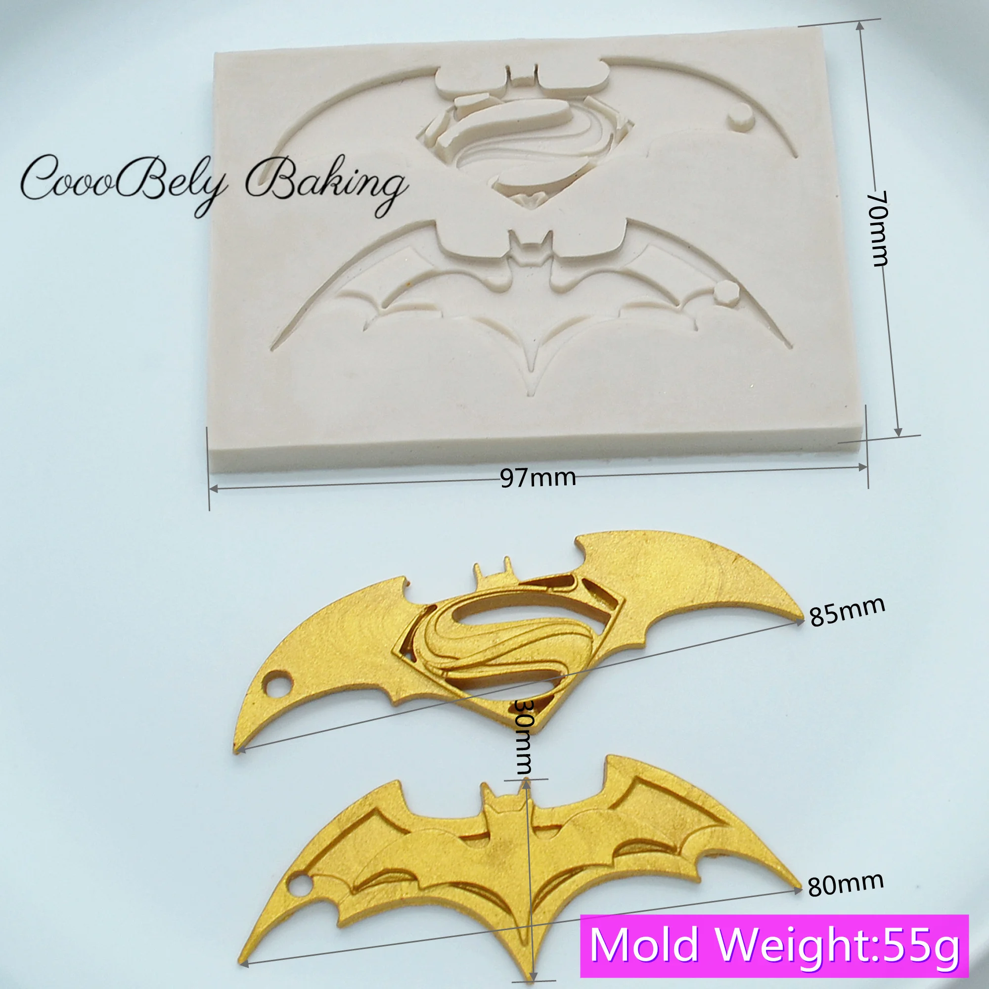 3D Halloween Bats Silicone Molds For Baking Superhero Cake Border Cupcake Fondant Cake Candy Clay Chocolate Gumpaste Moulds