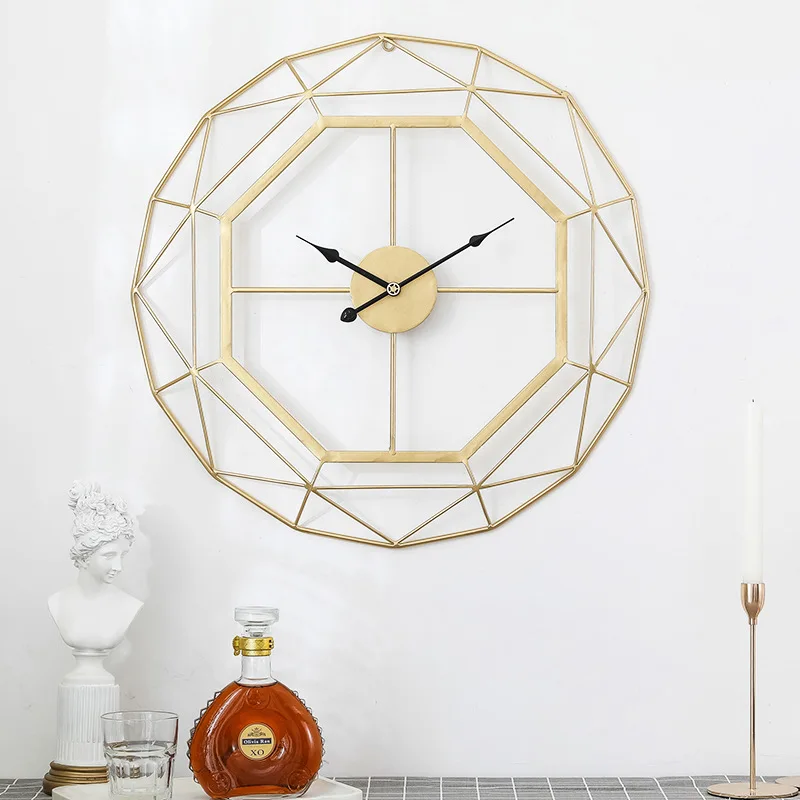 

Modern minimalist home living room decorative clock 60cm iron wall clock Nordic light luxury creative mute wall clock