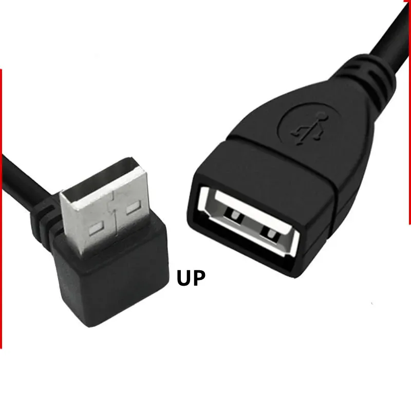 30cm USB2.0 Male to USB2.0 Female 90 Degree Extension Cable Adapter Extender Fast Transmission Left/Right/Up/Down Angled 30CM
