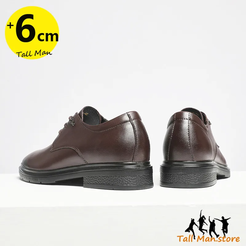 Business Men Leather Shoes Elevator  Height Increase Insole 6CM Lift Man Formal  Dress Office Daily