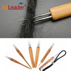 Крючок Alileader для дредов, игла для парика 1/2/3, игла, инструмент для удлинения волос, держатель для игл из бамбука 0,5 мм/0,75 мм