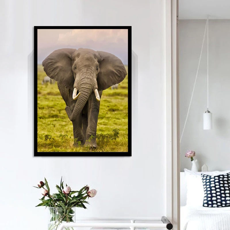 Alte Straße Voller Platz Diamant Malerei Elefant 5D DIY Tier Diamant Stickerei Kreuz Stich Kit Handgemachtes Geschenk Hause Dekoration