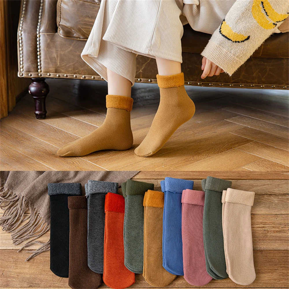 

Women/Men Winter Warmth Thickened Warm Snow Socks Wool Cold-proof Socks Velvet Soft Boots Floor Sleeping Socks Cashmere Sock