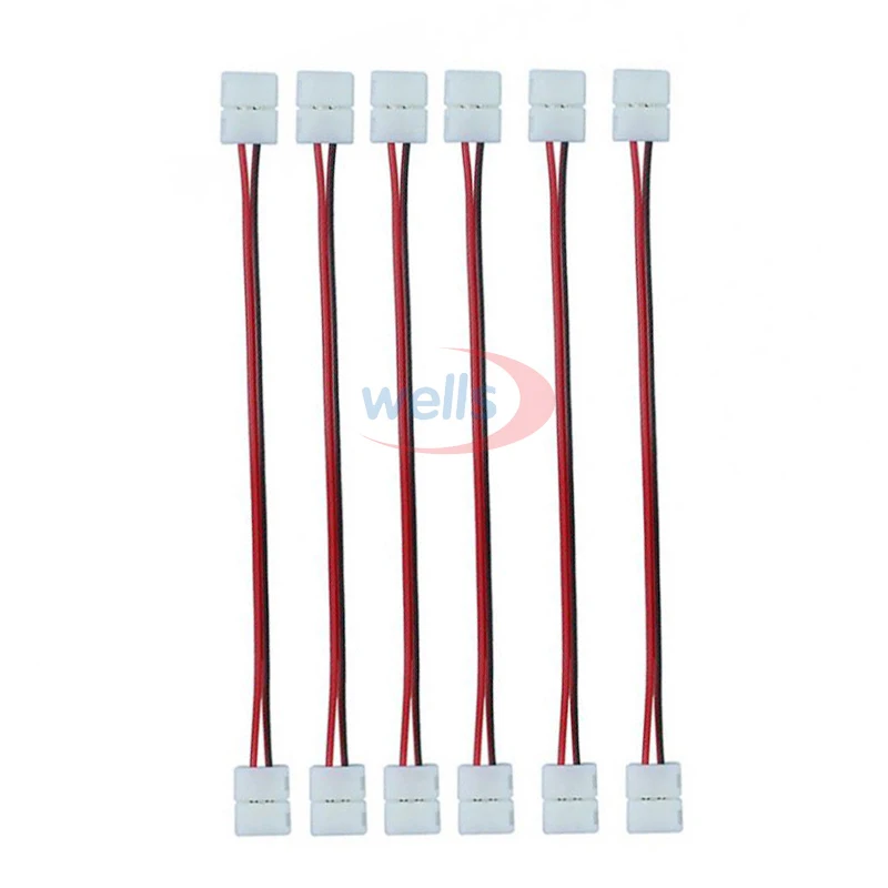 5 pcs 2pin 3pin 4pin RGB Connector 15CM Cable For 8mm 10mm 5050 WS2811 WS2812B LED Strip double head solderless quick connector