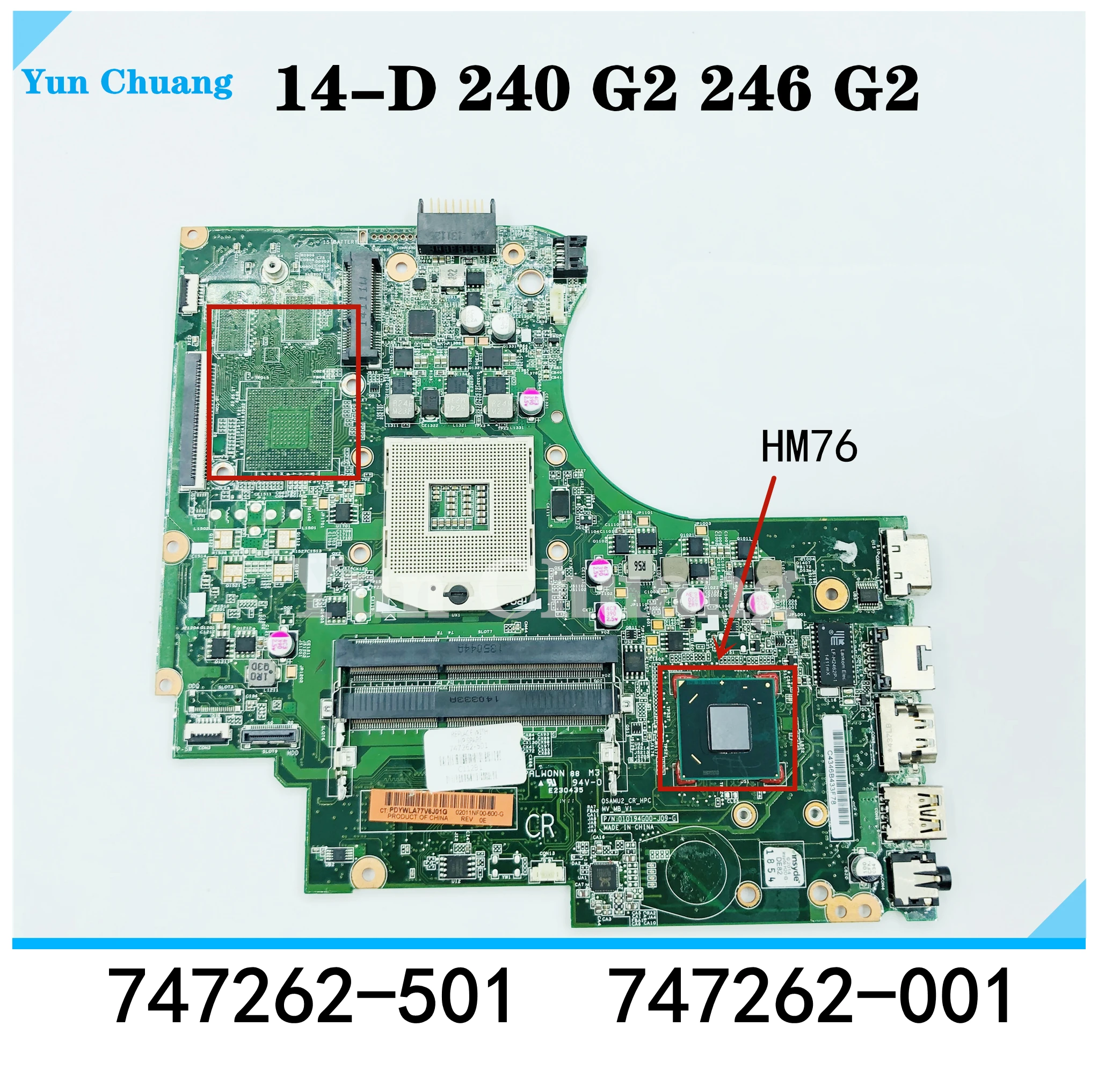 

747262-501 747262-001 Main Board For HP 14-D 240 G2 246 G2 Laptop Motherboard HM76 GMA HD DDR3 100% tested