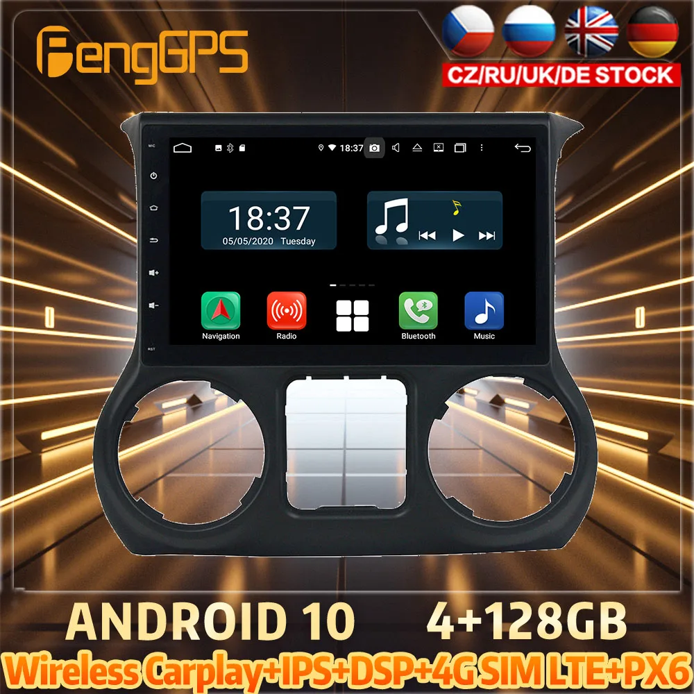 

128G Android10 PX6 DSP For Jeep Grand wrangler 2011 2014 Car DVD GPS Navigation Auto Radio Stereo Multifunction CarPlay HeadUnit