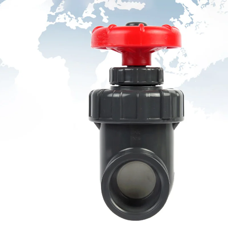 UPVC Gate Valve Plastic Valve PVC Gate Valve Flow Control Valve Precision Regulating Valve Handwheel Switch Valve 1Pcs