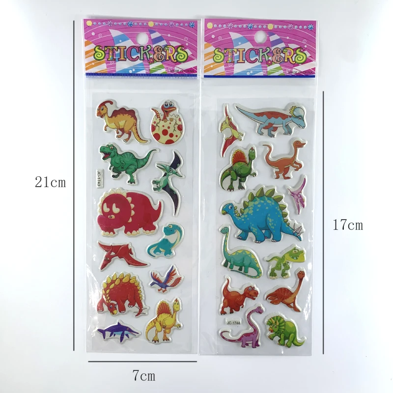 12 arkuszy/zestaw 3D dinozaur naklejki dla dzieci zabawki dekoracje ścienne do domu Cartoon naklejki Scrapbooking chłopcy notatnik pamiętnik etykiety