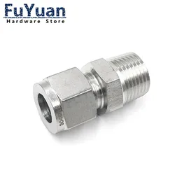 SS 304 Stainless Steel Double Ferrule Compression Connector 6mm 8mm 10mm 12mm Tube to 1/8