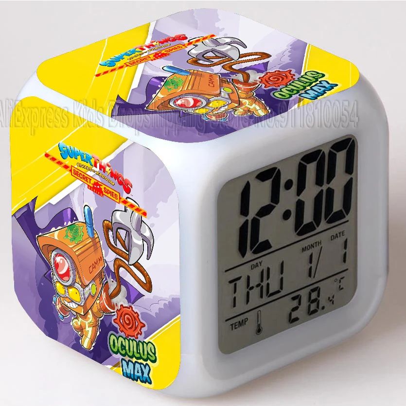 Super Zings Serie 7 Wecker Superzings Kinder Geschenk LED Digital 7 Farbe Wechselnden Licht Nacht Leuchtende Kinder Schreibtisch Uhr