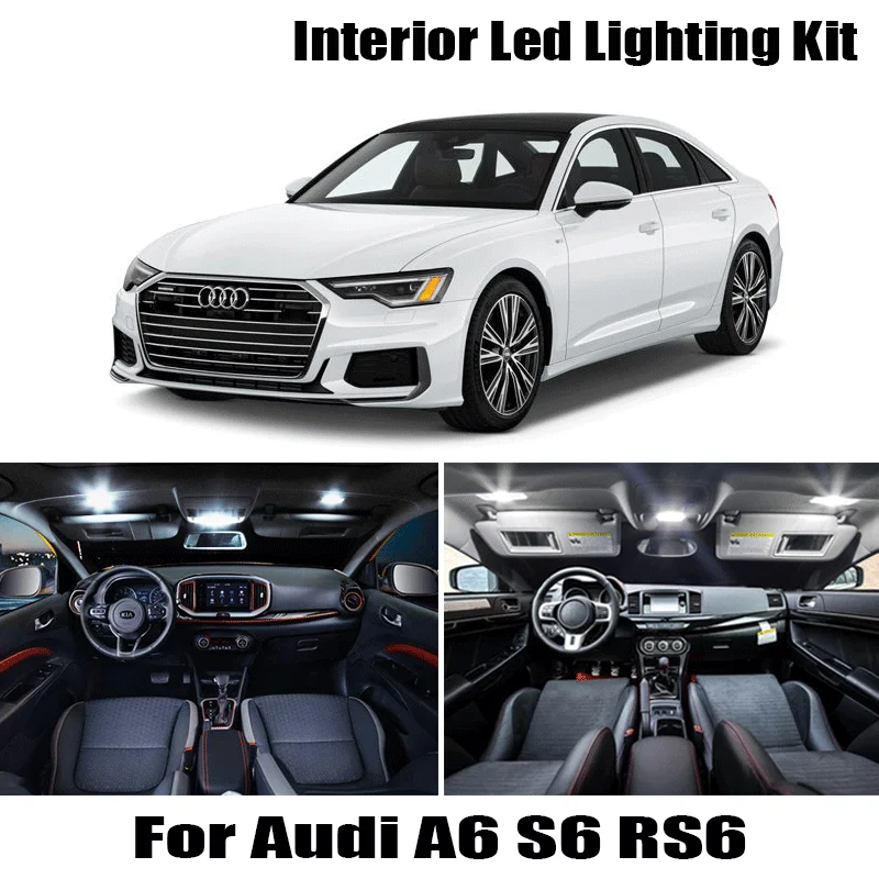 For Audi A6 S6 RS6 C5 C6 C7 4B 4F 4G Quattro Sedan Avant car accessories White Canbus Error Free LED Interior Light Reading Ligh