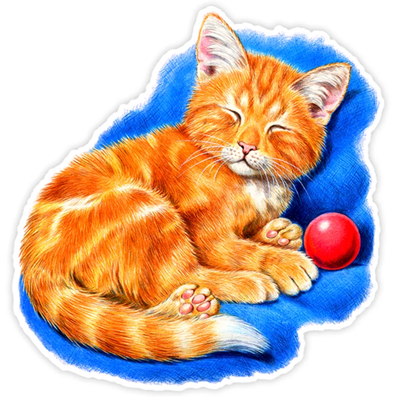 

S40230# Various Sizes PVC Decal Cat Resting Car Sticker Waterproof on Bumper Rear Window Laptop Refrigerator Toilet