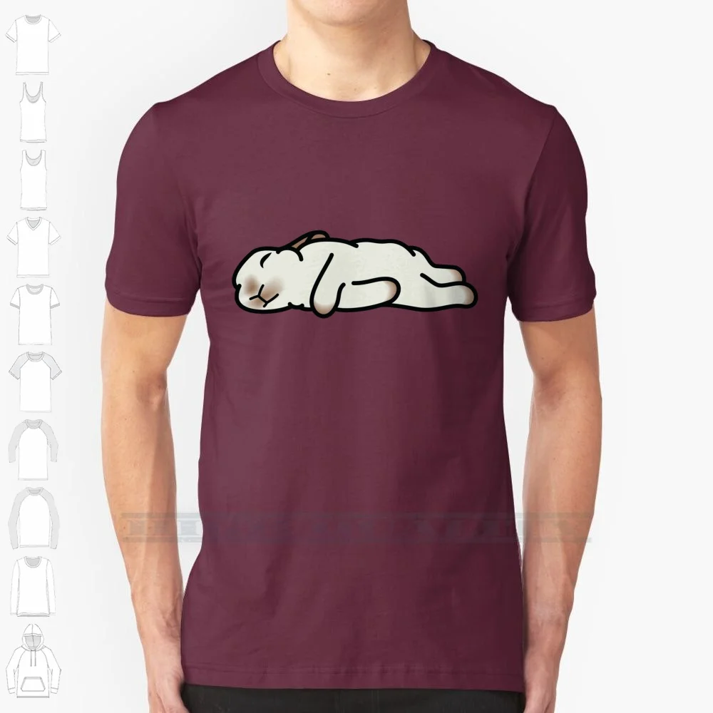 Sleeping Bunny 100% Cotton T Shirt Bunny Rabbit Animal Sleep Usagi Minilop Cute Pets Lazy Graphicdesign Illustrator Tired