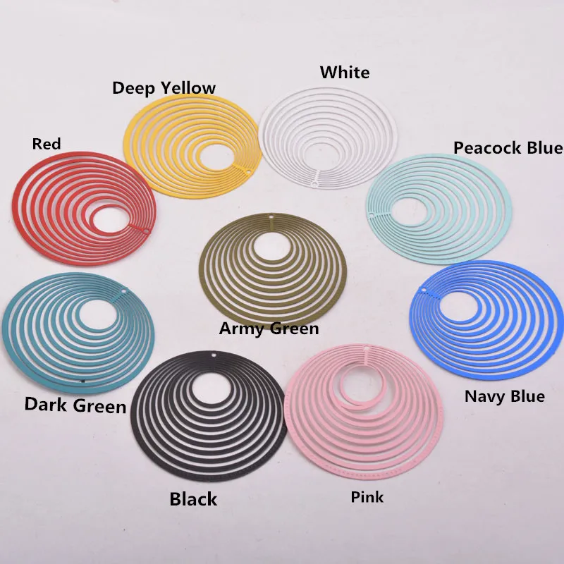 30 Stück AB1835 44mm Filigrane Große Runde Anhänger für Ohrringe, DIY-Schmuck, Halsketten – Detail 3