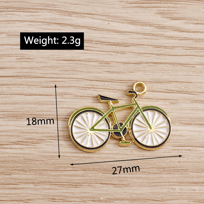 10pcs 27*18mm Sports Bicycle Charms for Jewelry Findings Enamel Bike Charms Necklaces Pendants Earrings Bracelets DIY Making