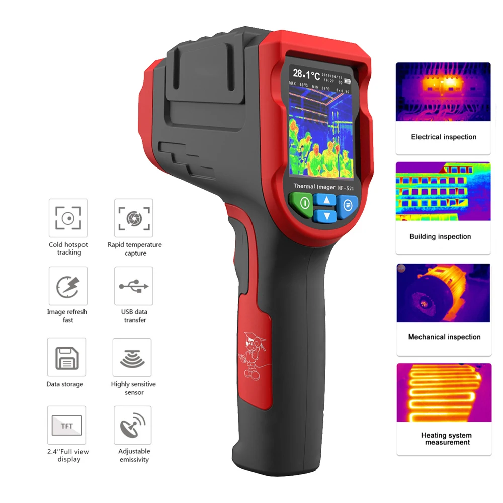 Noyafa NF-521 Infrared Thermal Imager Camera Floor Heating Detector Temperature Imaging Imager 200000 Pixels 8GB micro TF card