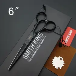 SMITH KING-Ciseaux de coiffure professionnels, ciseaux de coupe, ciseaux de style, coffret cadeau, kits, 6 po