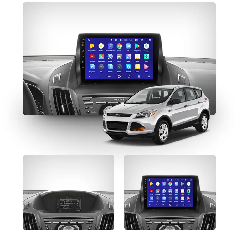 PX6 Android 10.0 128G Car GPS Navigation For Ford Kuga Escape 2012-2019 Auto Radio Stereo Multimedia DVD Player Head Unit DSP