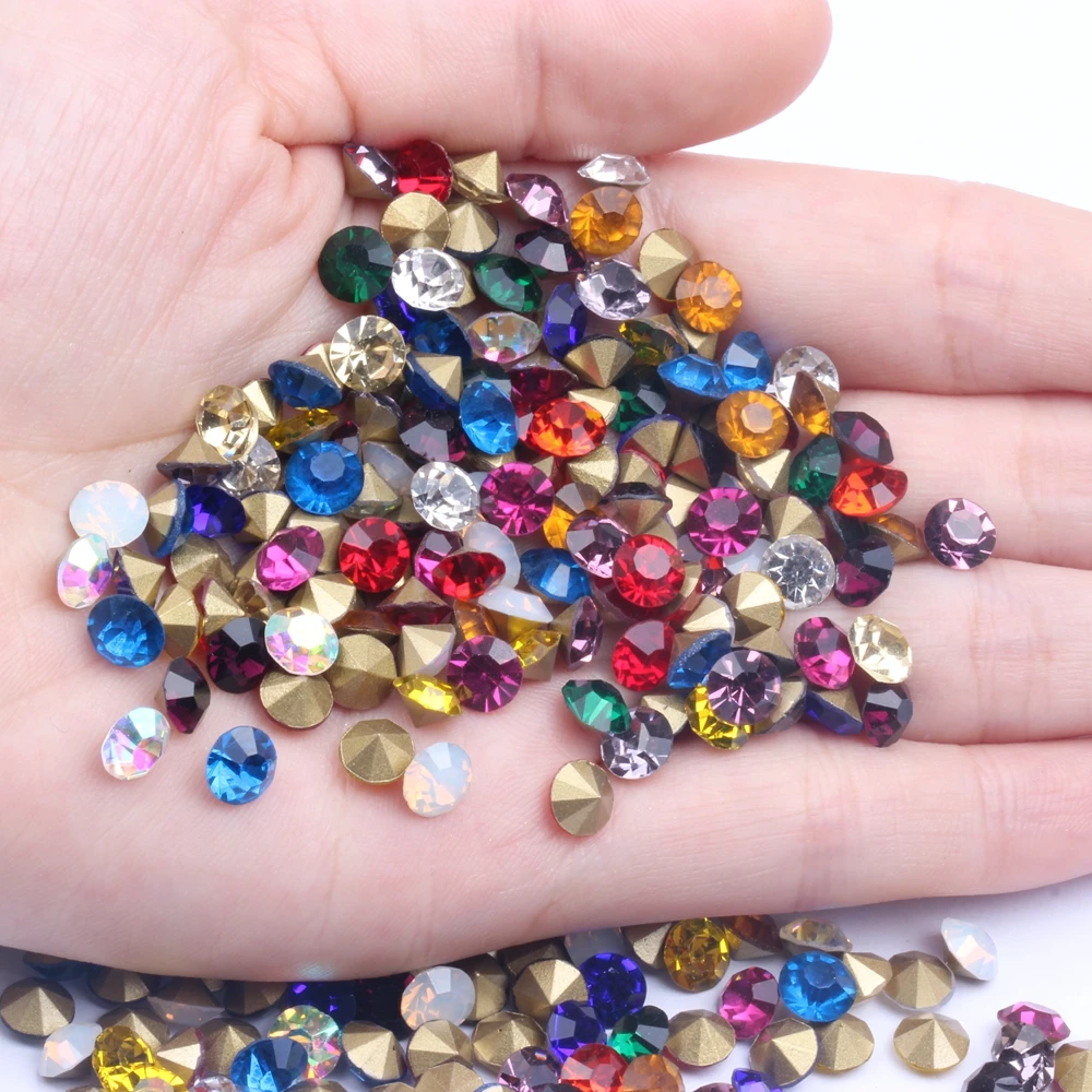 

Glass Pointback Rhinestones Mini Many Colors ss28 6.0-6.2mm 288pcs Shiny Stones Loose Strass Bead DIY Nails Art Phone Supplies