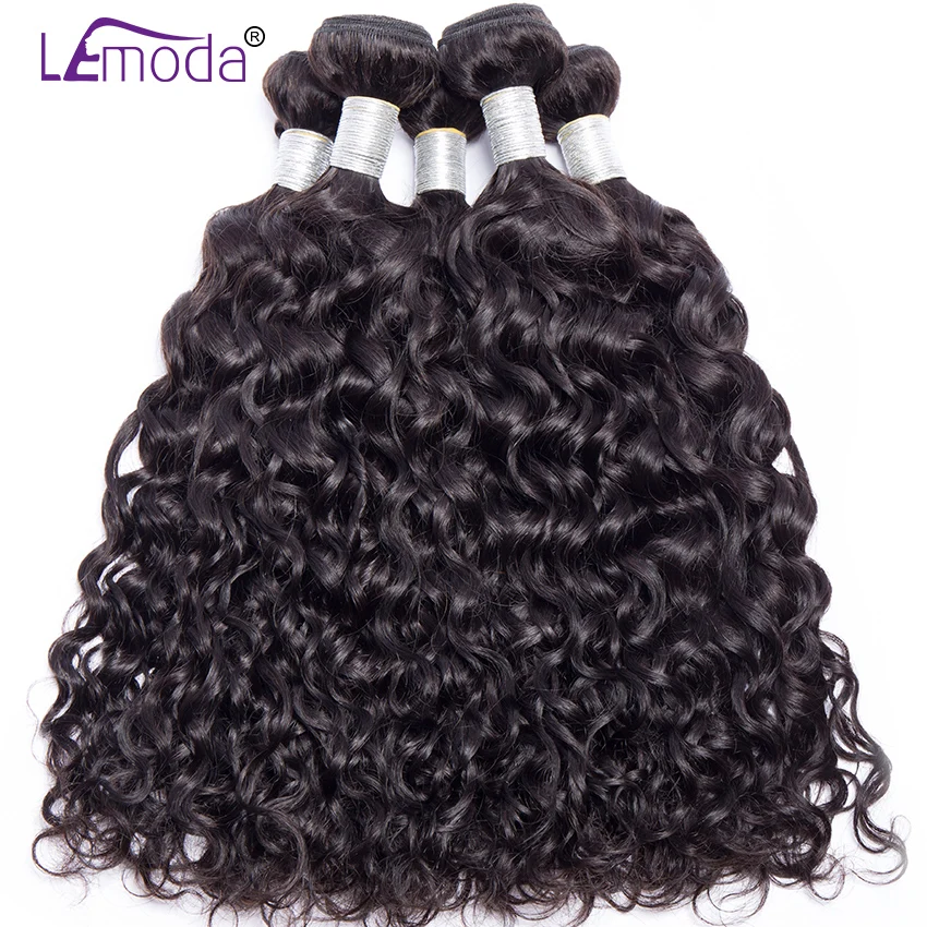 Extensiones de cabello rizado Remy, mechones de ondas al agua con cierre Frontal de encaje transparente, 13x6, HD