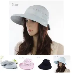 Summer Fashion Korean Style Bowknot Big Visor Cap Color Matching Beach Sun Hat xqmg Protective Clothing Accessories Beekeeping