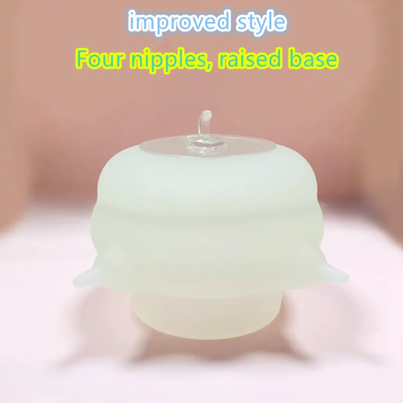 200ml 4 Nipples Improved Pattern Silicone Puppy Nipple Milk Bowl Puppy Bowl  Bubble Milk Bowl for New Born Cat And Dogs