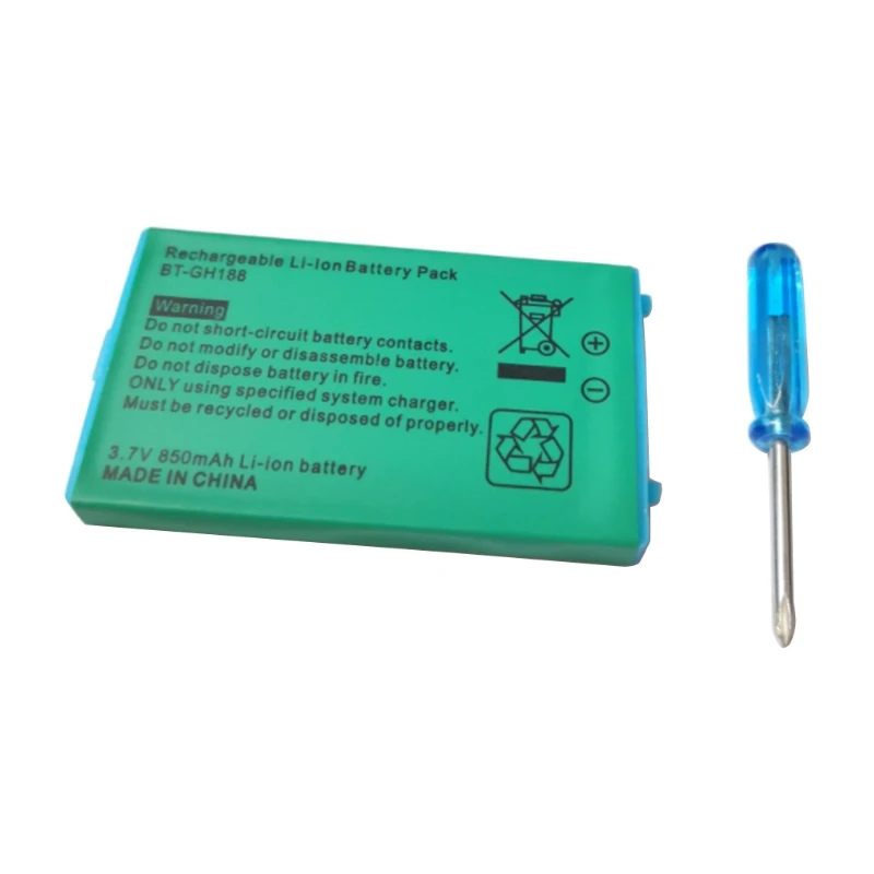 High Quality Rechargeable Lithium-ion Battery Pack with Screwdriver, 850mAh Compatible with Game Boy Advance GBA SP