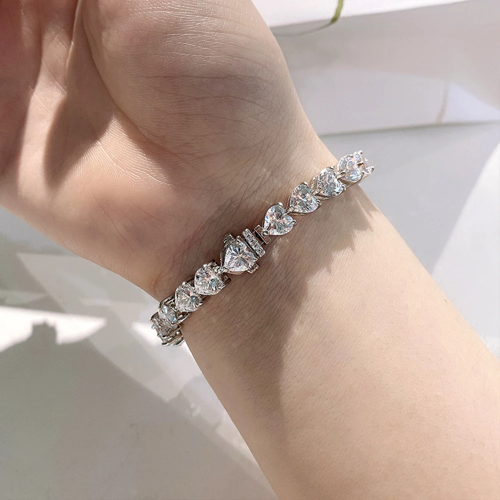 Luomansi 100% 925 Sterling Silver Bracelet Nurture Moissanite Gemstone Bracelet Wedding Party Diamond High Jewelry