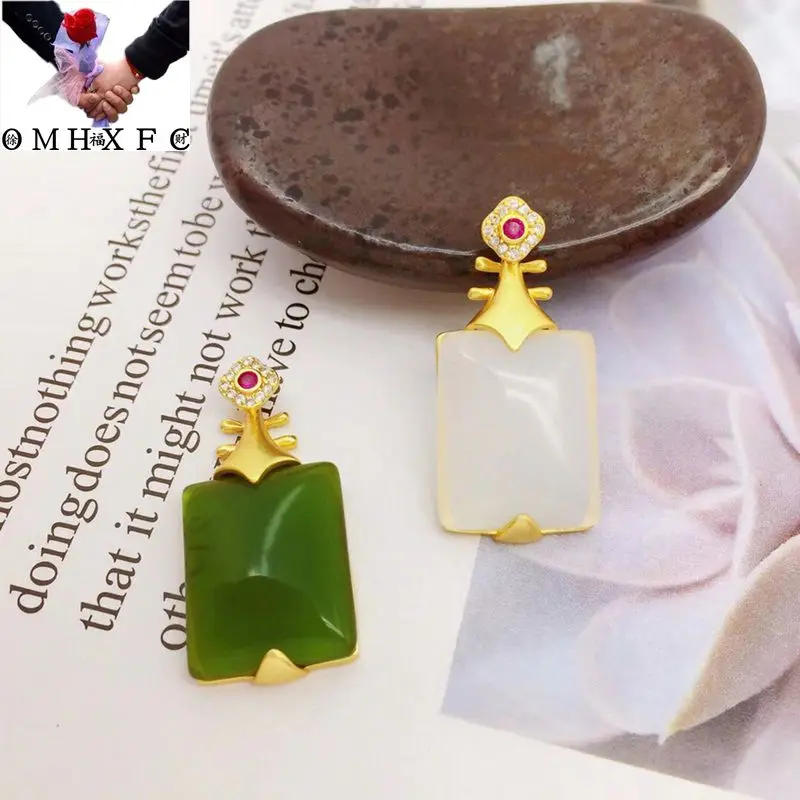 

OMHXFC YM1174, европейский модный женвечерние подарок на день рождения и свадьбу, Винтажный Золотой кулон с нефритовым цирконием 24 карата, Очаров...
