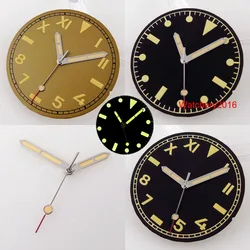 29MM California Black Super Luminous Watch Dial face Fit NH35 MIYOTA 8215 eta 2824 2836 automatic movement watch hand