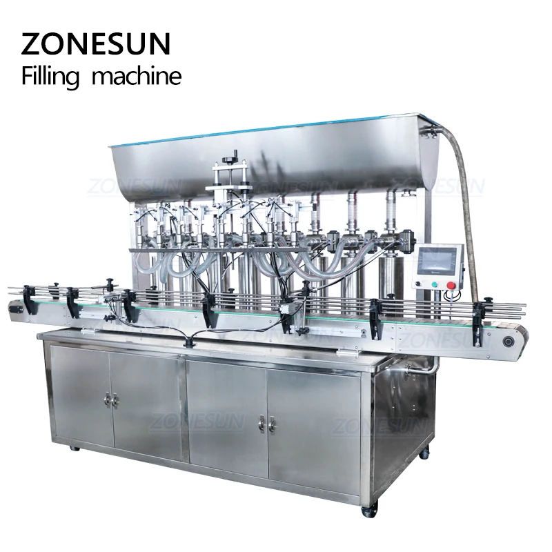 ZONESUN – Machine de remplissage automatique pour bouteilles, YT8T-8G, 8 têtes, pour jus de fruits, miel, savon, pâte détergente