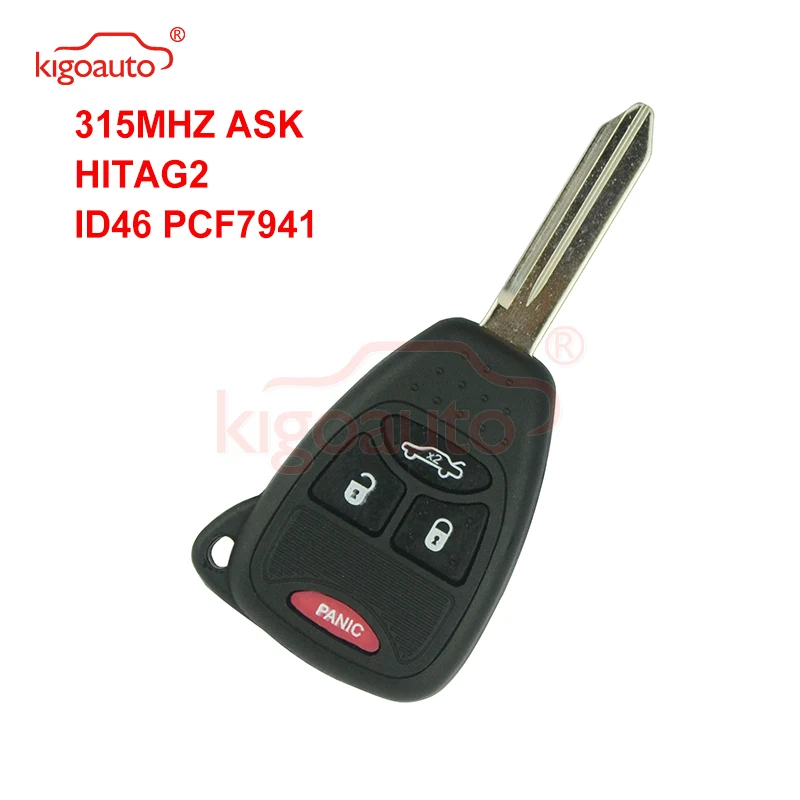 Kigoauto Remote Head Key 315mhz 3 Button With Panic For Chrysler Dodge Jeep