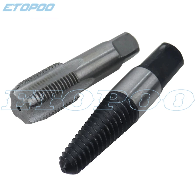 G1/2''-G3/4'' Pipe Thread Screw Tap Broken Screws Extractor Drill Bits Water Pipe Taps Extractor Removal Tools 2pcs/set