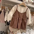 Conjunto de vestido marrón