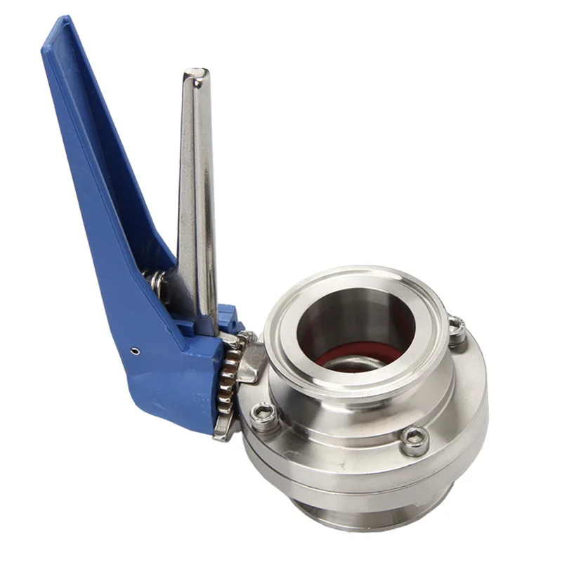 

1-1/2" 38mm SS304 Sanitary Stainless Steel 1.5" Tri Clamp Butterfly Valve Ferrule OD 50.5mm Trigger Handle Homebrew Dairy