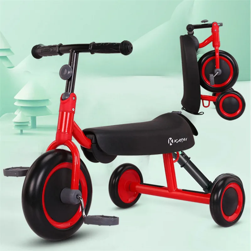 Children Tricycle Bicycle Portable Foldable Kids Balance Car Scooter Non-Pneumatic Tire Triciclo Infantil for 2-6 Years Baby Car