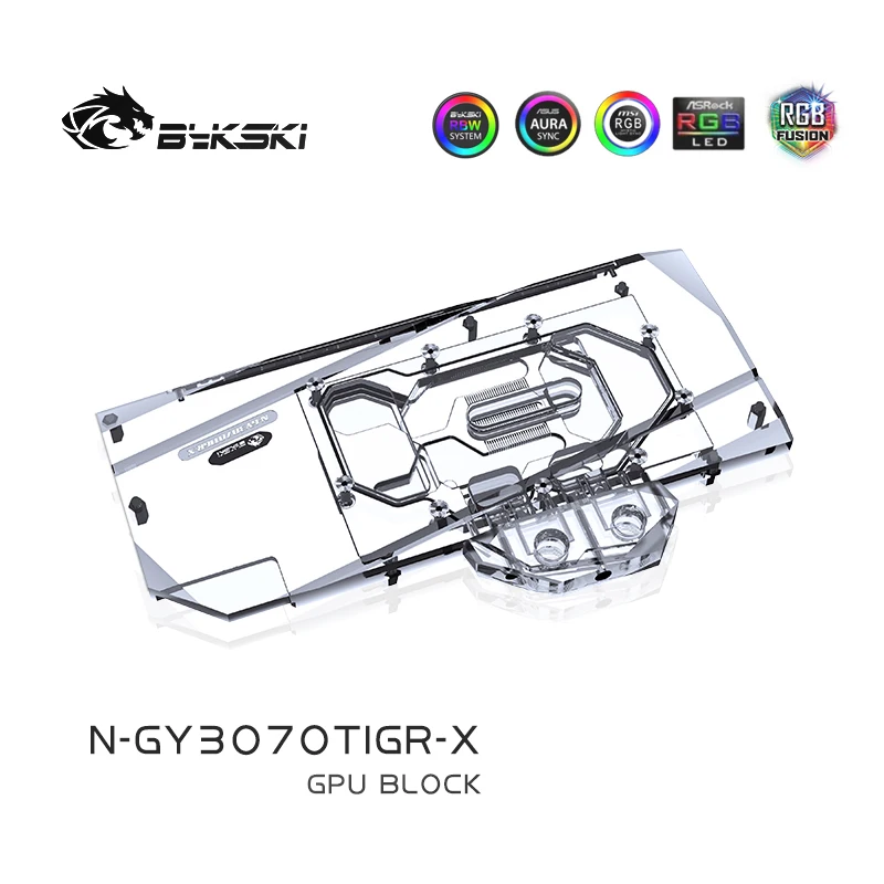 Bykski N-GY3070TIGR-X GPU enfriador de agua para GALAXY RTX 3070TI GAMER OC/3070 TI Starshine OC, bloque VGA con placa trasera, 5V/12V