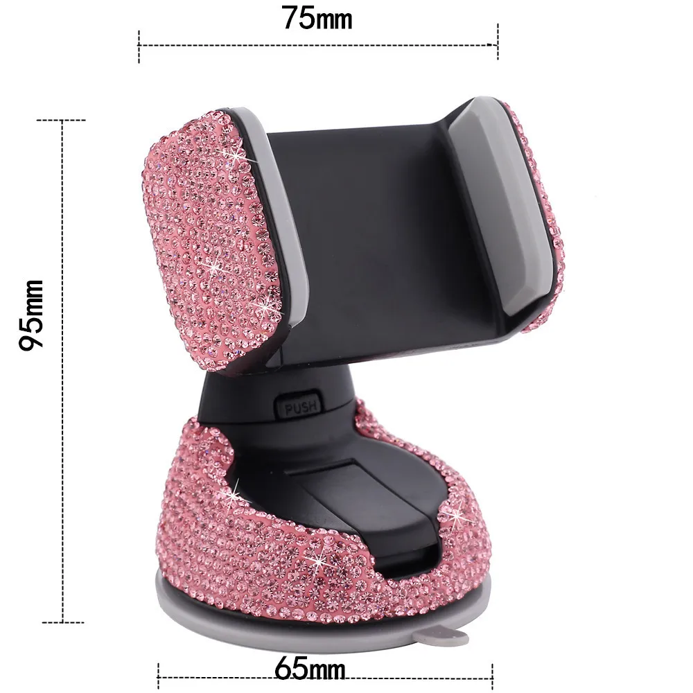 360 Degree Universal Phone Holder for Car Dashboard Auto Window Air Vent DIY Crystal Diamond Car Phone Support Car Accessories