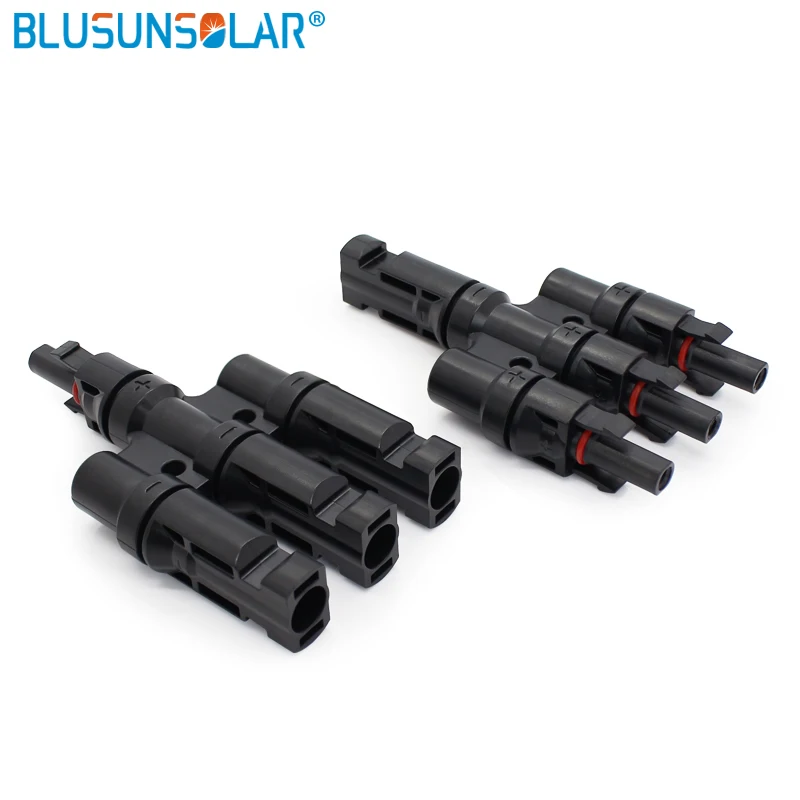 

Blusunsolar1 pair Solar 3 To 1 T Branch Connector Solar PV Triple Branch Coupler 3M1F 3F1M Male And Female Connectors