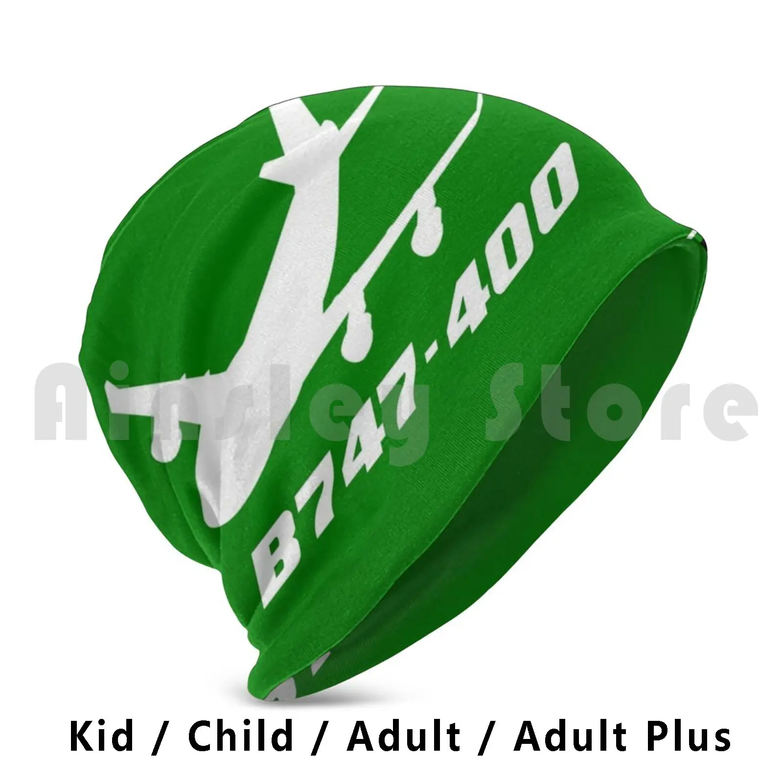 Boeing 747-400 Green Beanies Print Beanies Pullover Cap Comfortable Hazard Designer Beanies Health Boeing 747