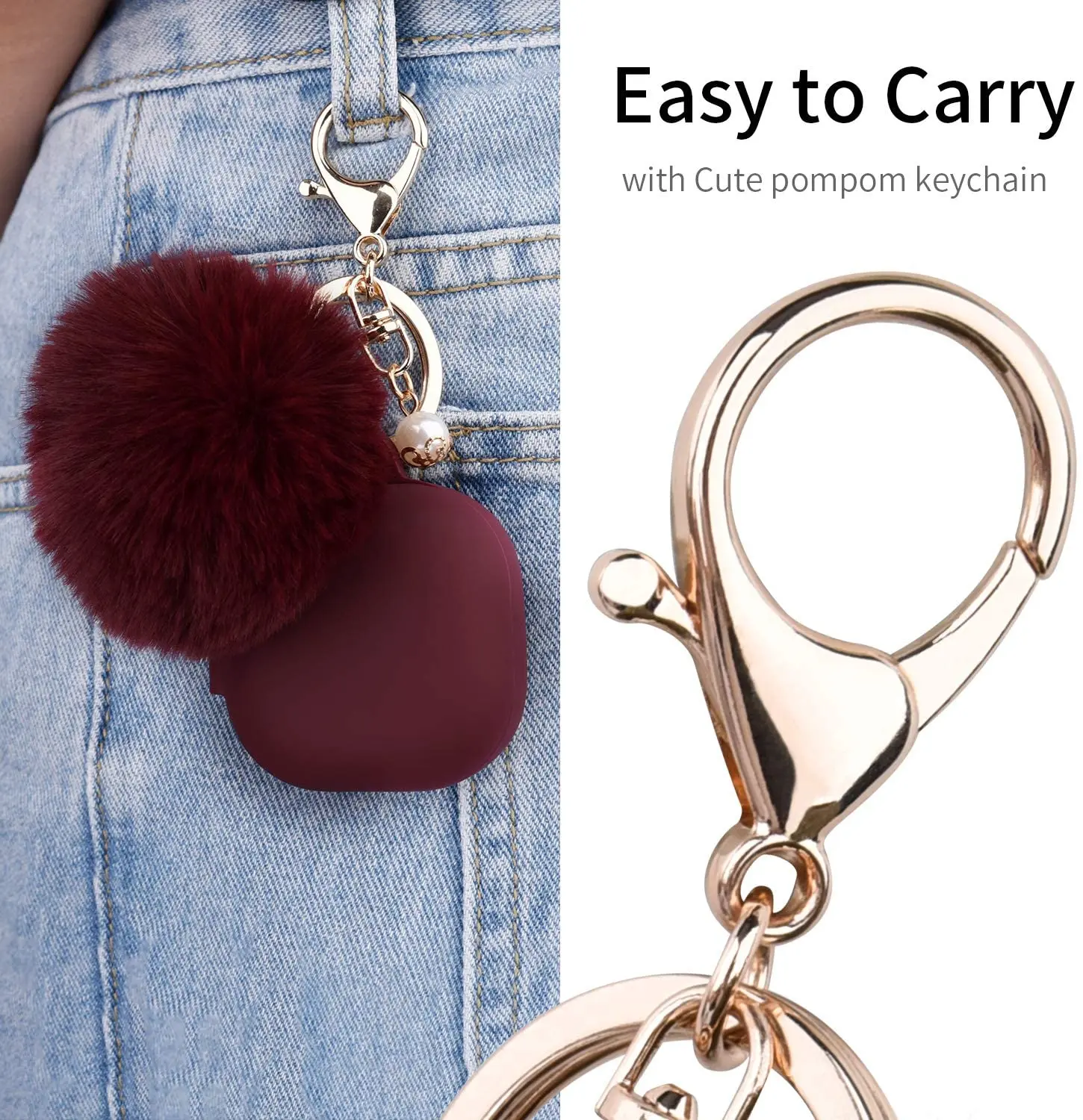 Capa da capa com chaveiro para Samsung Galaxy Buds 2 Pro, Galaxy Buds FE, Buds 2, Galaxy Buds Pro, Galaxy Buds Live