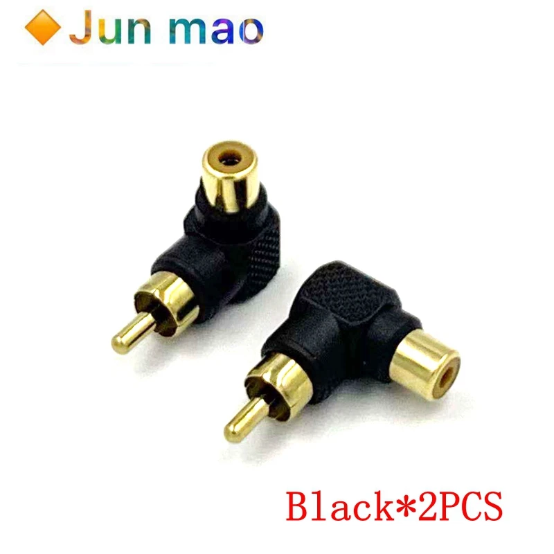 Audio AV RCA Elbow Plug Jack Extender L Shape RCA Connector Black Red Right Angle RCA Male to Female 90 Degree RCA Connector