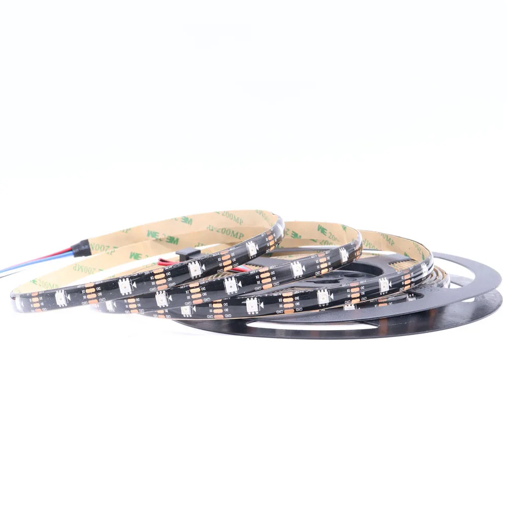 Imagem -02 - Rgb Led Pixels Strip Light Endereçável Individualmente Dual-signal Dc12v Ws2815 Ws2812b Atualizado 30 60 144 Leds m